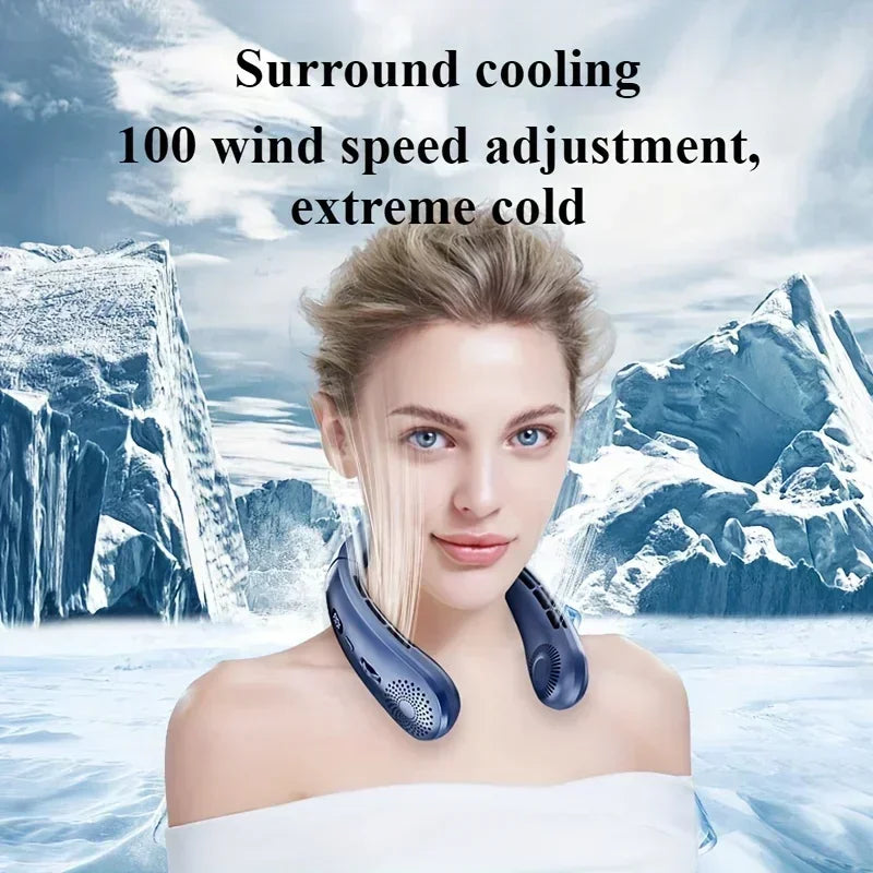 Wearable Neck Fan - 5-Speed Low Noise Hands-Free Cooling Fan for Indoor & Outdoor Sports