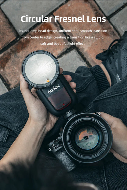 【Do Brasil】 Godox V1 Speedlight Flash - TTL 2.4G HSS for DSLR & Mirrorless Cameras, Compatible with Canon, Sony, Nikon, Fujifilm