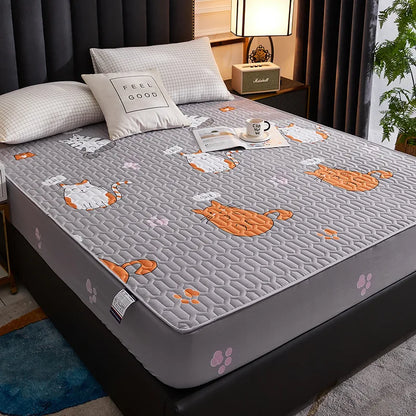 Waterproof Thick Quilted Mattress Cover — Latex Pad, Skin-Friendly Fitted Sheet Protector, 150/160/180x200cm