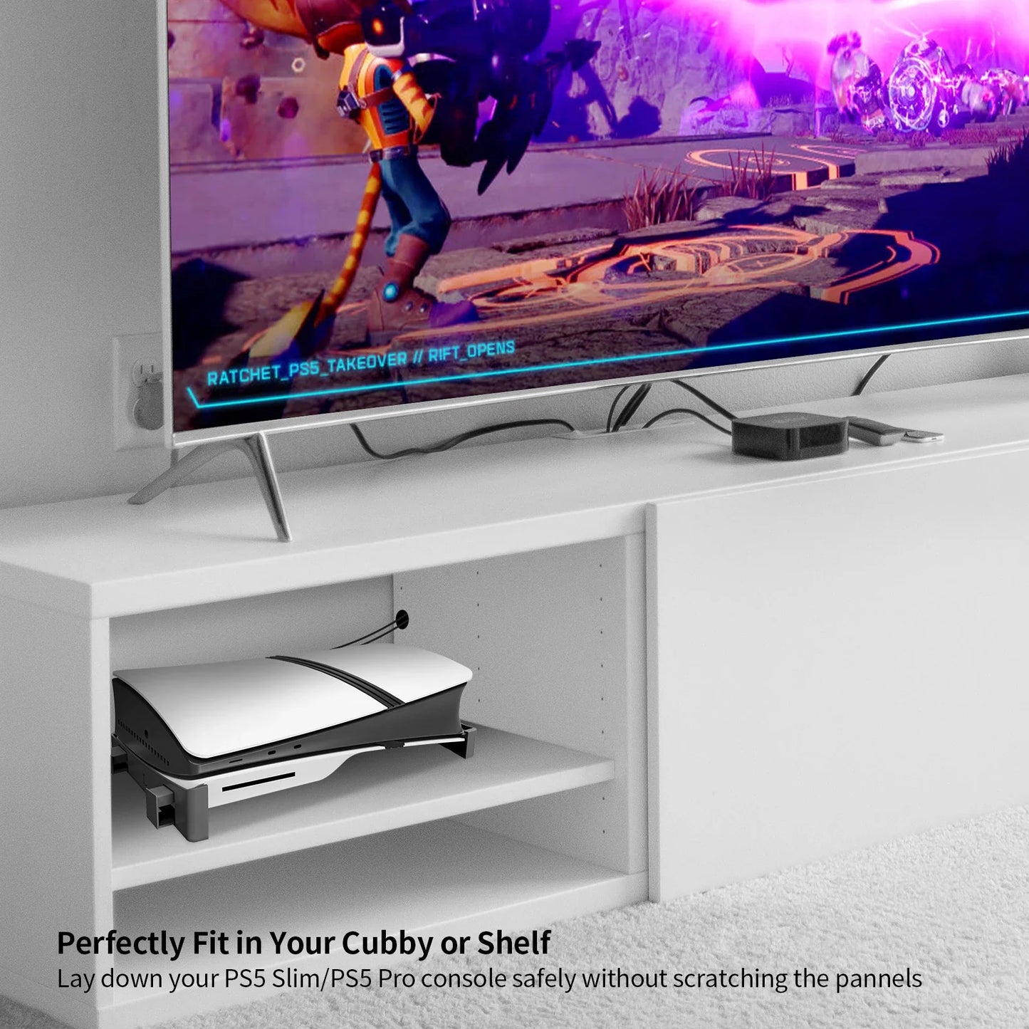 PS5 Slim & PS5 Pro Horizontal Game Stand Base – Console Holder Cradle Support Kit for PlayStation Gaming Accessories