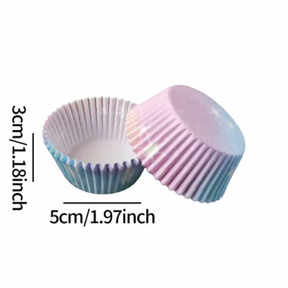 100PCS Starry Sky Cupcake Liners – Oil-Proof Baking Paper Muffin Liners for Festivals, Weddings & Birthday Parties