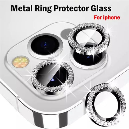 Bling Glitter Diamond Camera Lens Protector Case for iPhone 17/16/15/14/13/12/11 Pro Max Plus – Screen Protector Film Included