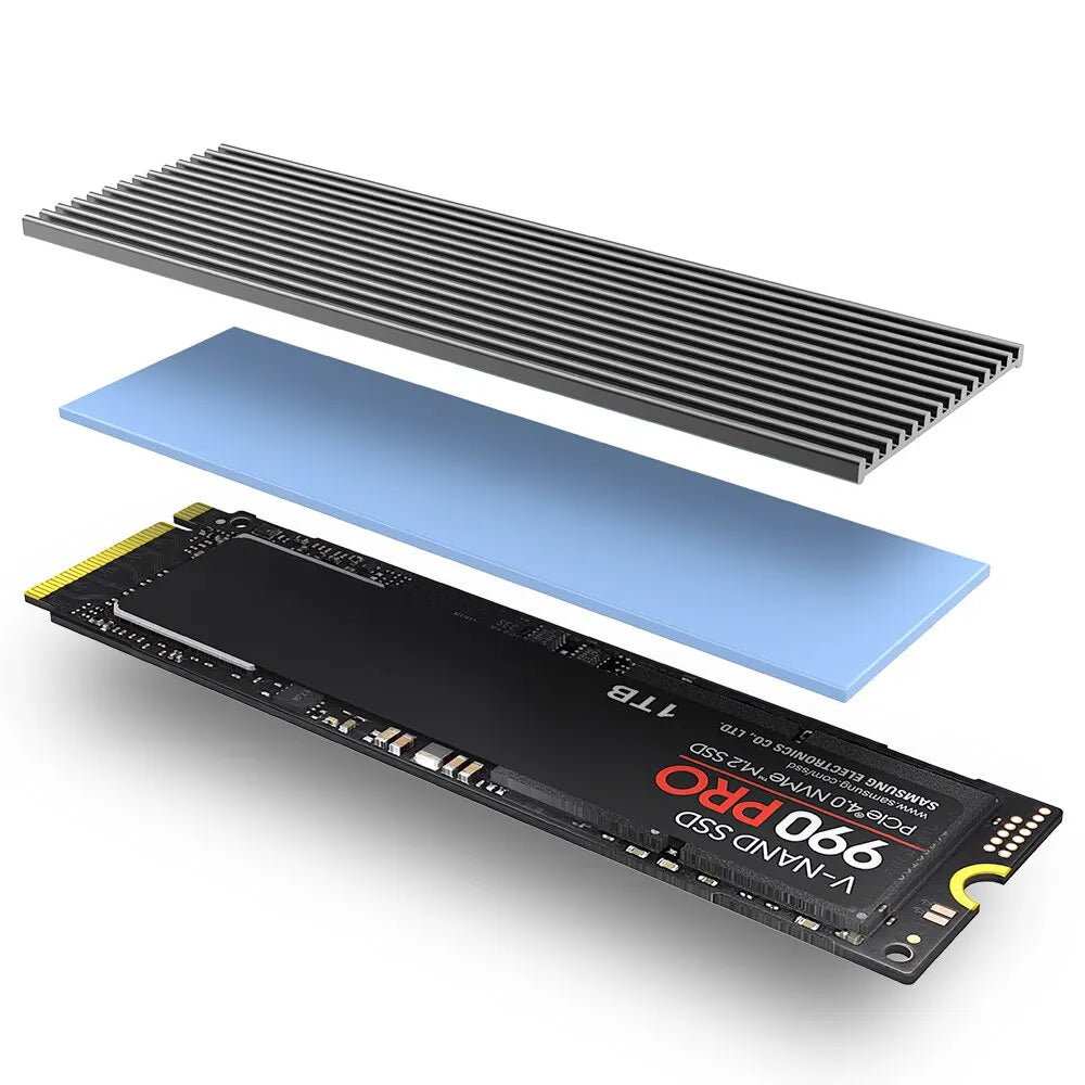 JEYI M.2 SSD Heatsink - Aluminum NVMe 2280 Radiator with Silicone Thermal Pad for PS5, Laptop & Desktop