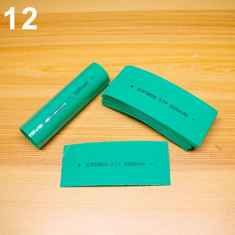 100pcs 18650 Lithium Battery Heat Shrink Wrap PVC Sleeves – Insulation Packaging Film for Battery Protection