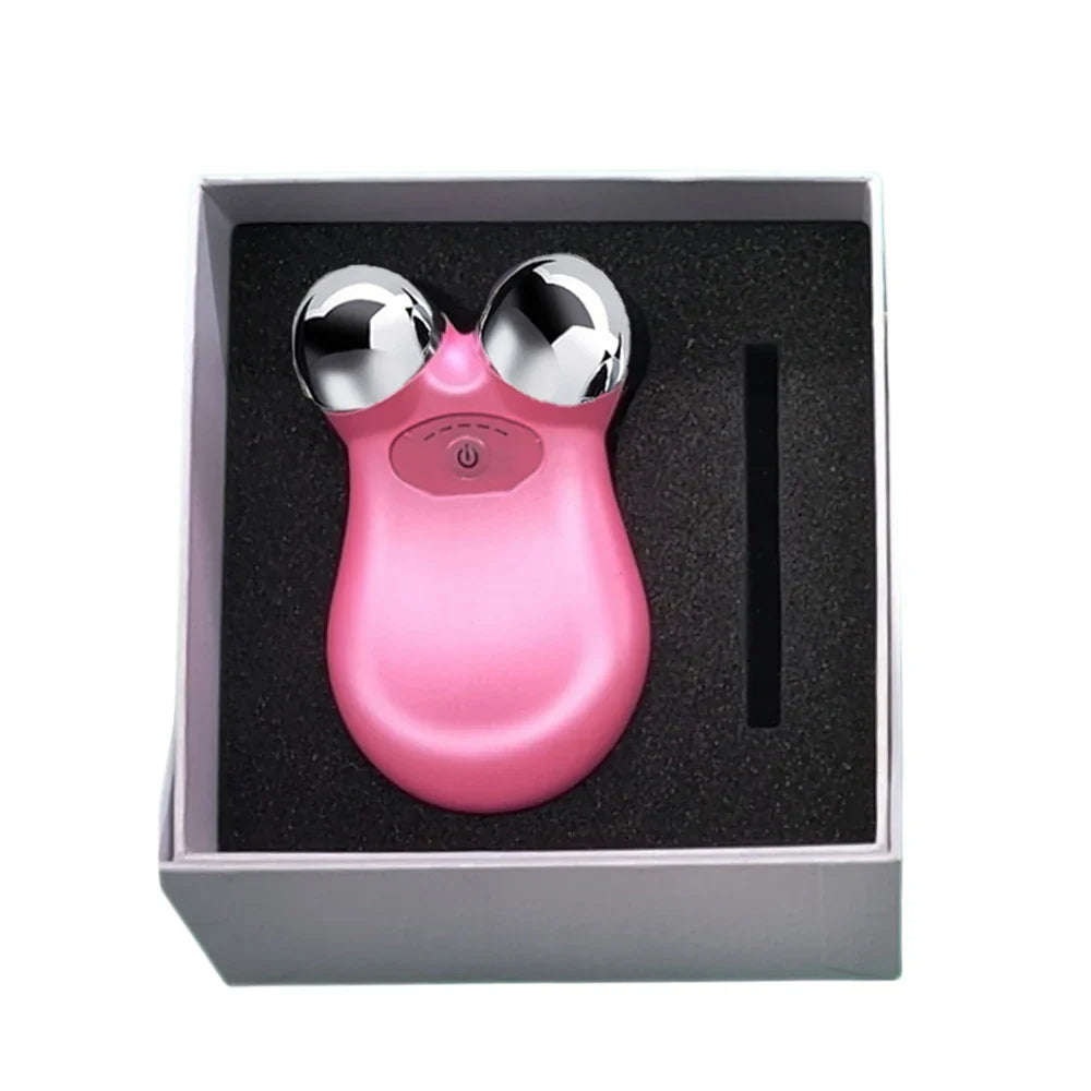 Microcurrent Facial Massager Roller – EMS Face Lift & Anti-Wrinkle Skin Tightening Tool for Firming & Slimming