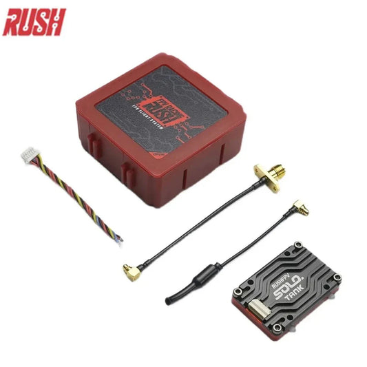 RUSHFPV RUSH TANK SOLO 5.8G VTX Video Transmitter – 48CH 1.6W High Power CNC Shell with Built-in Microphone for RC FPV Racing Drone