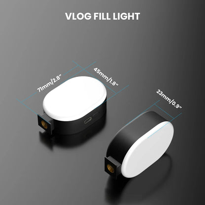 WEYLLAN Mini LED Camera Light – Portable Rechargeable Selfie Light with Cold Shoe Mount & 3 Adjustable Modes