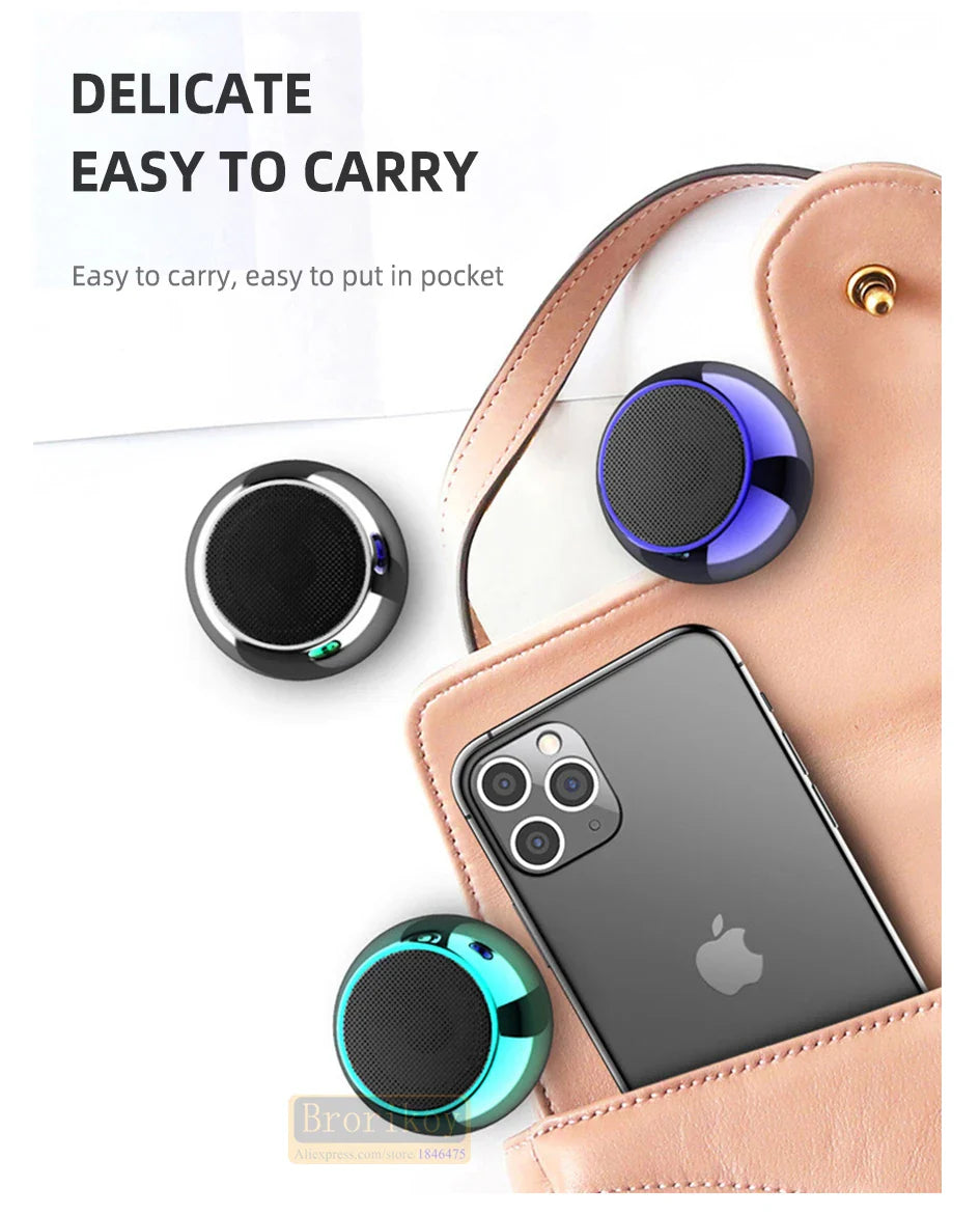 Metal Mini Wireless Bluetooth Speaker — HiFi Portable Subwoofer with Super Bass Stereo for Mobile, PC & Music Playback