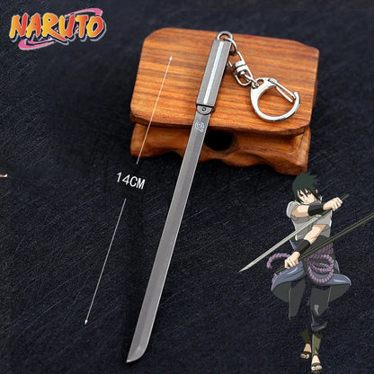 Anime Naruto Weapon Keychain Set – Metal Models of Asuma, Zabuza Sword, Kisame, Hidan, Minato Kunai & Flying Thunder God Cosplay Toys for Boys
