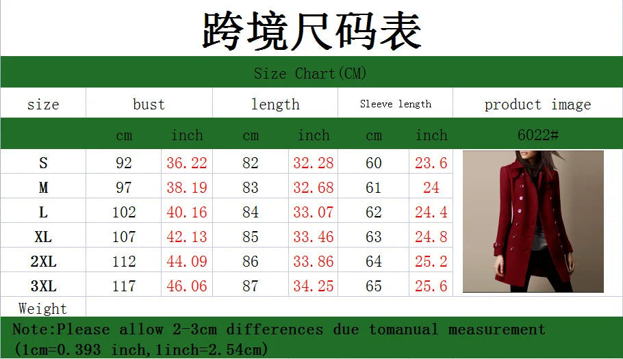 Winter Ladies Woolen Jacket – Double-Breasted Flap Lapel, Slim Fit, Elegant Solid Top Coat, Lined Women’s Outerwear 2024