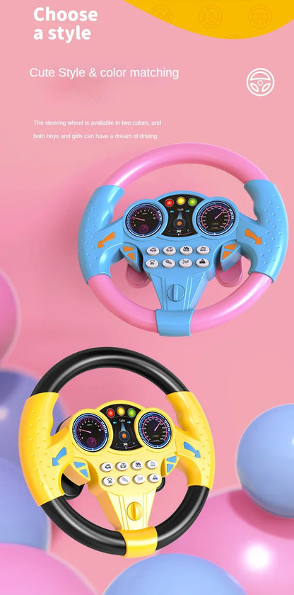 Infant Simulation Steering Wheel Toy – Early Education Copilot Vocal Toy for Kids & Strollers