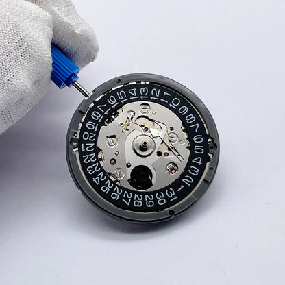 Original Japan NH35 Automatic Movement – NH35A 24 Jewels, Black Datewheel with White Text, Top-Rated TMI Mechanical Replacement Part
