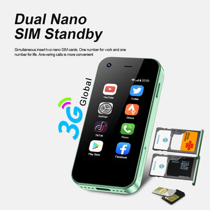 SERVO KING5000 Mini Smartphone, 3G Networks, Dual Nano SIM, Android 9.0, 16GB ROM, 2.5'' Screen, Play Store Pocket Smartphone
