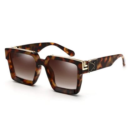 Luxury Designer Square Oversized Sunglasses — UV400 Fashion Thick Frame for Men & Women