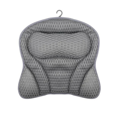 Luxury Bath Pillow with 3D Air Mesh - Secure Suction Neck & Back Support for Home & Spa Use