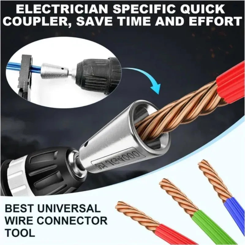 3pcs Wire Twister Tool Set for Drill — Wire Connector & Electrical Wire Nut Twisting Tool