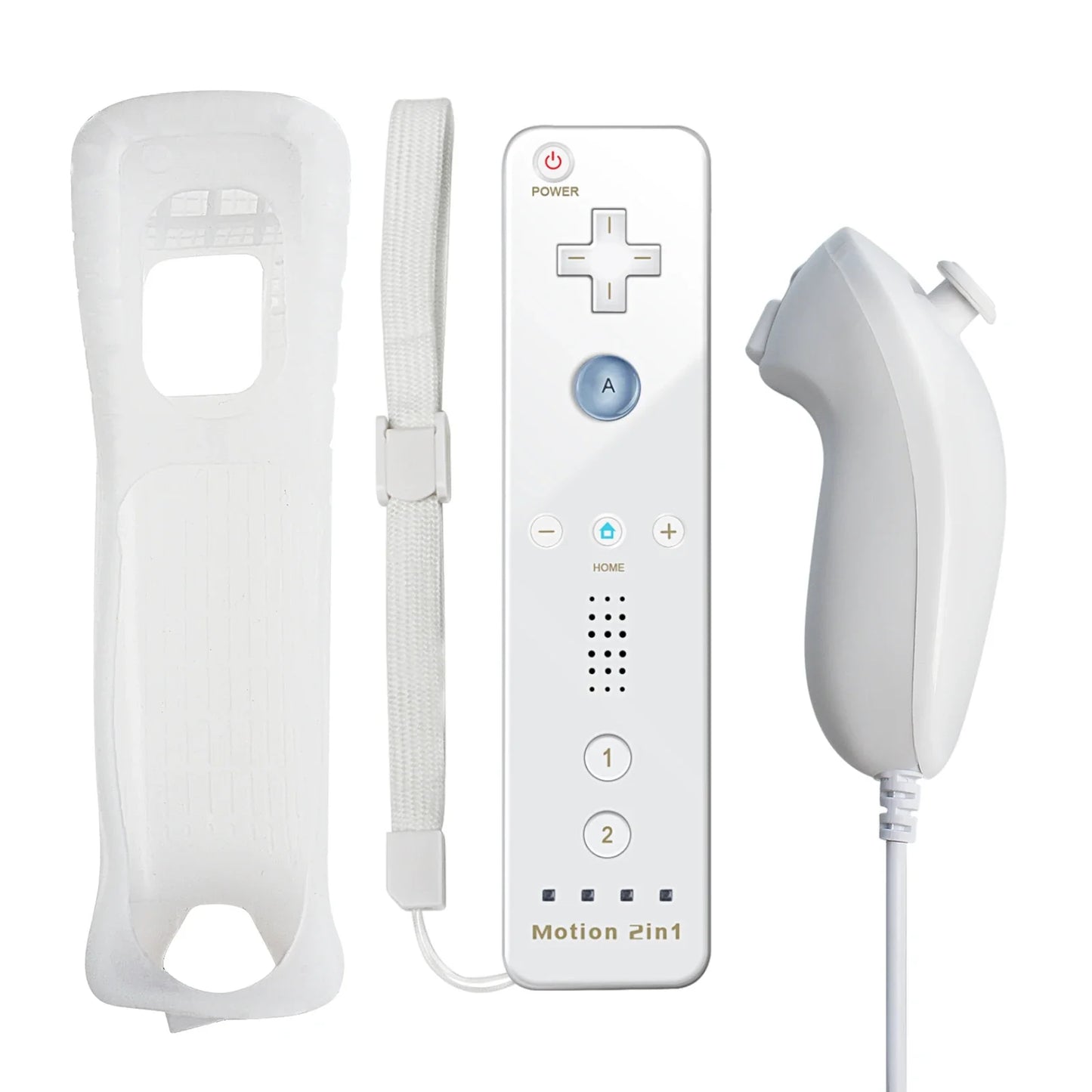 2-in-1 Wireless Controller for Nintendo Wii – Motion Plus Remote with Silicone Case