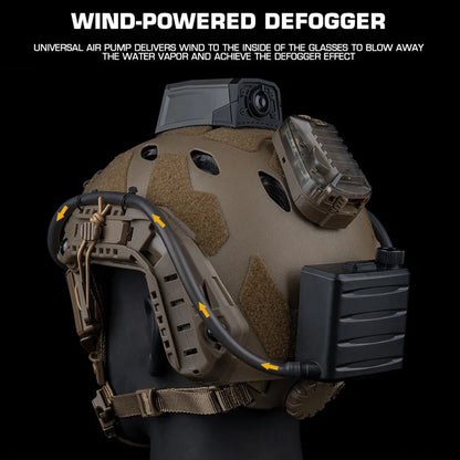 Tactical Goggles Defogger Kit – Anti-Fog Fan for Airsoft, Shooting, Motocross, Mountaineering, Ski Mask Protection