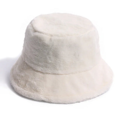 Women’s Winter Bucket Hat – Fashion Leopard Panama, Warm Vintage Faux Fur Fisherman Cap