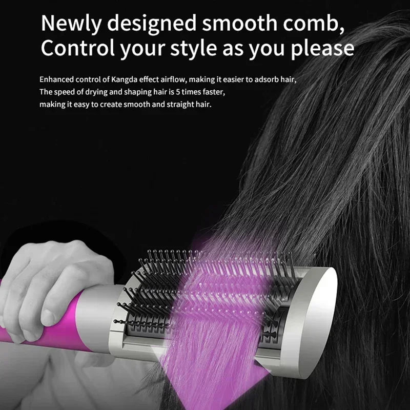 6-in-1 Multi-Function Hair Dryer & Hot Air Comb – Curling Iron & Straightener Styling Kit for Salon-Quality Results at Home