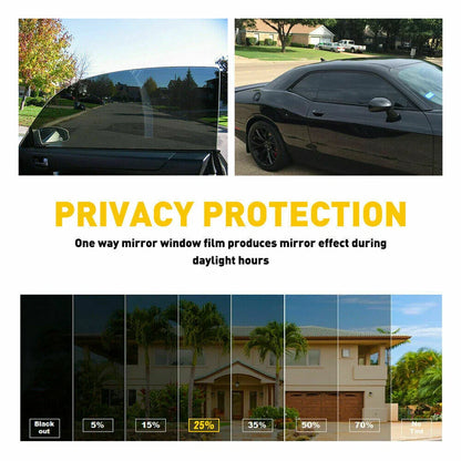 3/5/8m Black Car Window Foils Tinting Film - Solar UV Protector Window Sticker Films for Car, Auto, and Home Decorate