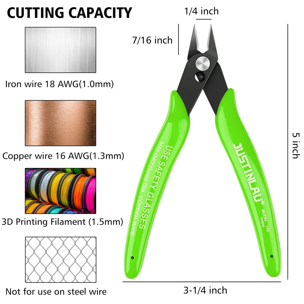 Universal Multi-Functional Pliers – Stainless Steel Electrical Wire Cutters, Side Snips & Flush Nipper Hand Tool