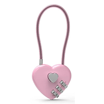 Zinc Alloy Mini Heart-Shaped Password Padlock – Wire Rope Travel Luggage and Package Lock (L9BE)