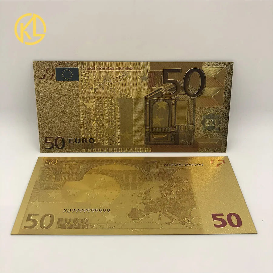 Colored European Banknote Currency Set – 5 to 1000 Million Euro Gold Notes for Business Gifts & Collection