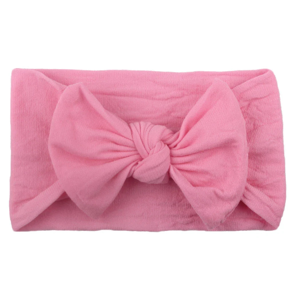 Baby Girls Rabbit Ear Bow Headband – Soft Knot Hairband for Newborns, Infants & Toddlers Photo Props