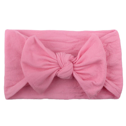 Baby Girls Rabbit Ear Bow Headband – Soft Knot Hairband for Newborns, Infants & Toddlers Photo Props