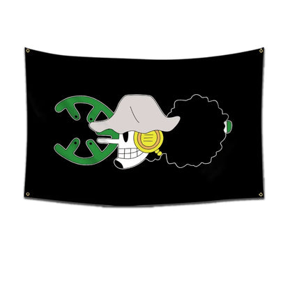 One Piece Pirate Skull Flag – Luffy Straw Hat Pirates Wall Decor & Banner for Kids' Bedroom, Gift