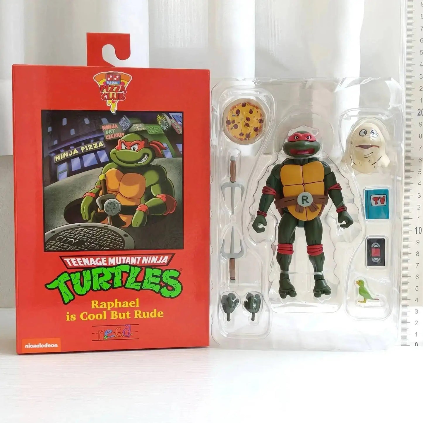 Four New NECA Anime Action Figures – Leonardo Teenage Mutant Ninja Turtles Pizza Club Model Figurines for Toys & Shelf Display