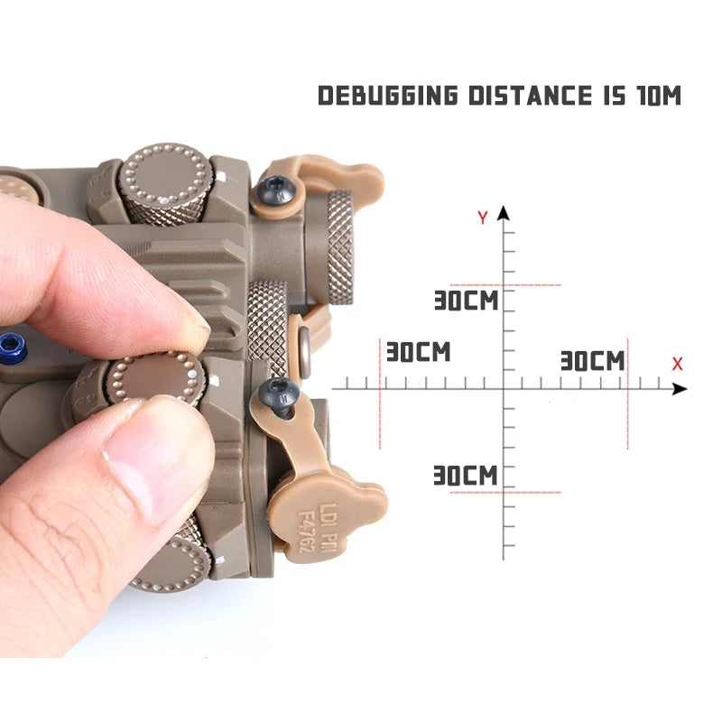 DBAL A2 Tactical Aiming Device – M300/M600 Flashlight, Red/Blue/Green Optics, 20mm Rail Mount Airsoft Accessory