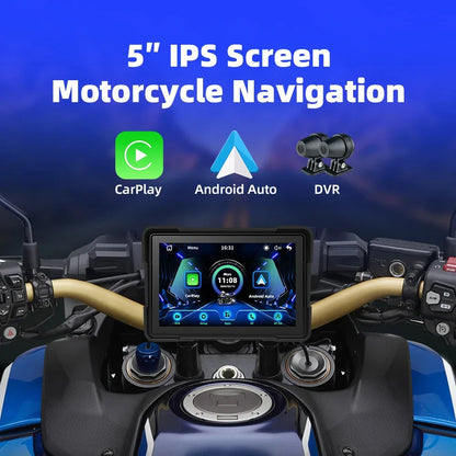 EVKEY MTC13 Motorcycle Navigation Display - Waterproof CarPlay Screen, Portable Wireless Monitor with Android Auto