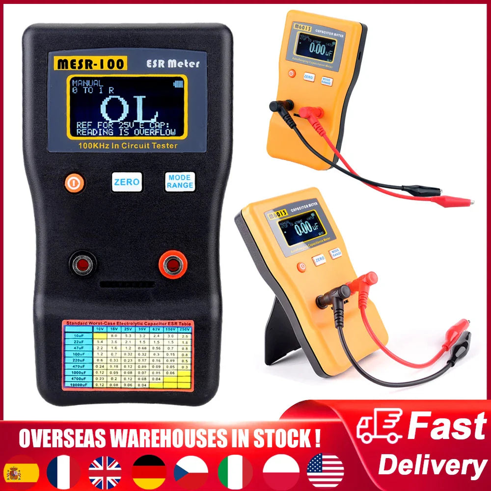 MESR-100/M6013 ESR Meter – Professional Capacitance & Ohm Tester for Capacitors and Circuit Diagnostics