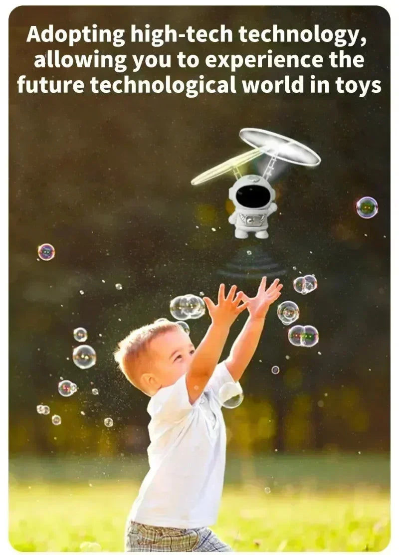 Mini Astronaut Drone Toy — Cartoon Spaceman Flying Robot with USB Charging & Hand Control for Kids
