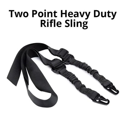 Durable Nylon Tactical Two-Point Sling: Bungee Shoulder Strap for Heavy-Duty Outdoor Hunting Sports