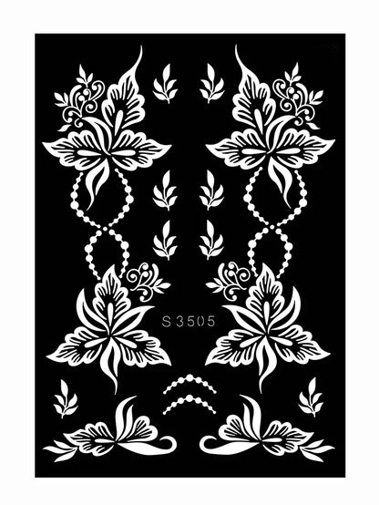 Reusable Henna Stencil Templates for Hand & Body – Floral Tattoo Stencils for Women, Weddings & Festivals Body Art Makeup Tools