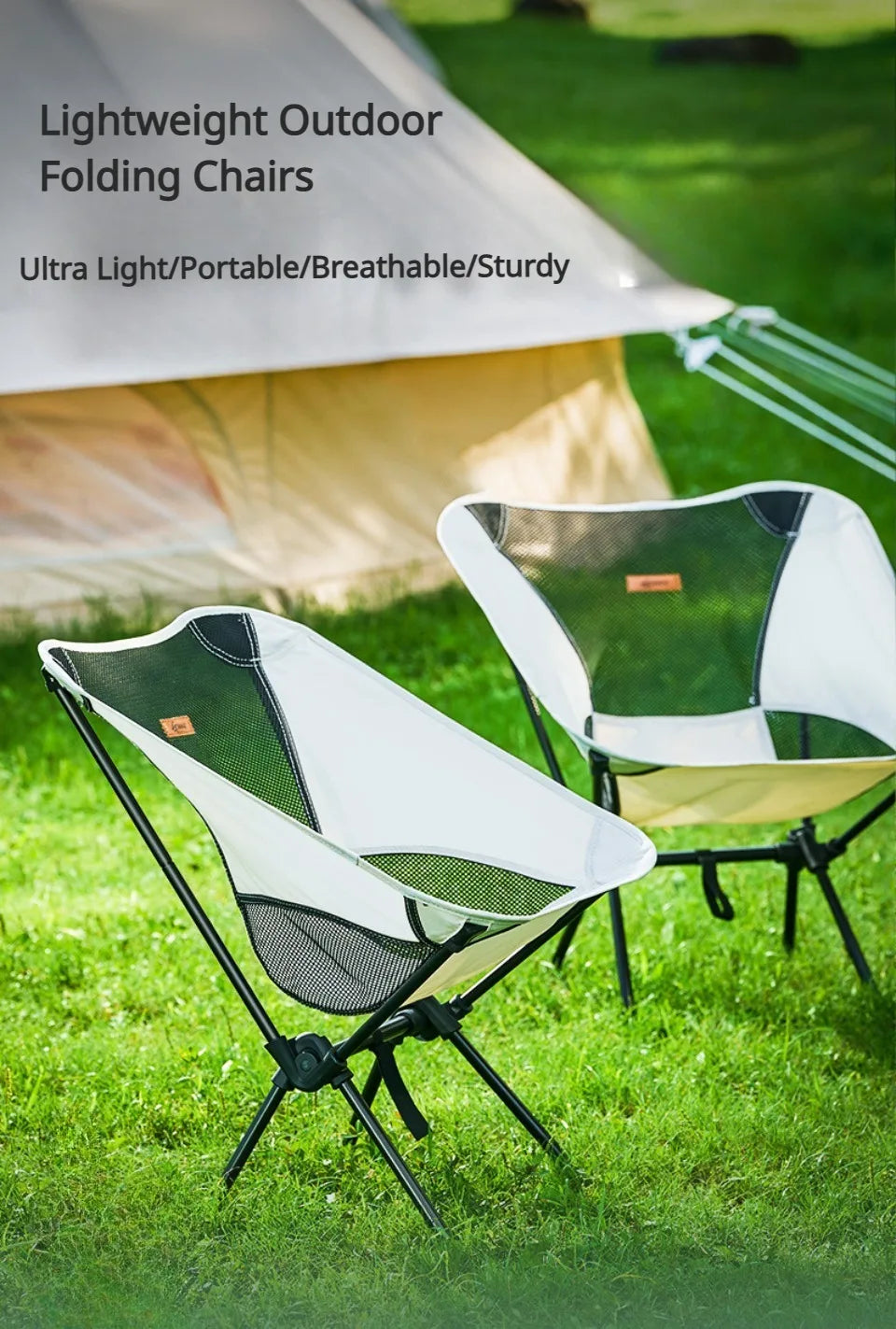 Outdoor Camping Portable Folding Moon Chair – Leisure Fishing & Beach Chair, Thick Steel Pipe, 100KG Capacity