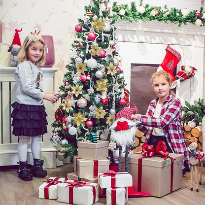 8/16PCS Christmas Decoration Set – Glitter Artificial Flowers for Tree, Home Decor, Xmas Ornaments, and New Year Decoration