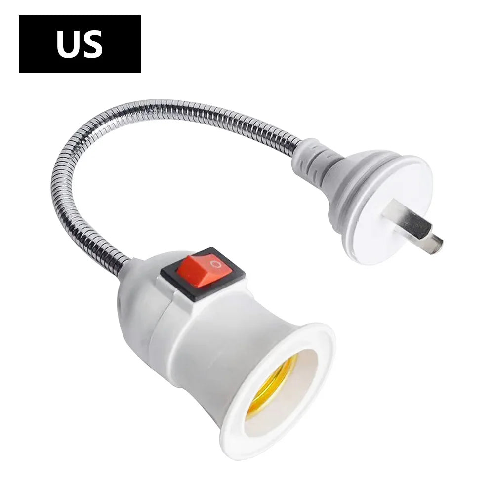 Convenient Lighting Solution: Direct Plug Swivel Lamp Head with E27 Large Screw Lamp Holder - Universal Hose Type with Switch for Versatile Use