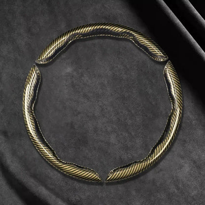 2/3PCS Universal Car Steering Wheel Cover — Laser Carbon Fiber, Silicone & 1K Microfiber Leather, Non-Slip PVC Booster