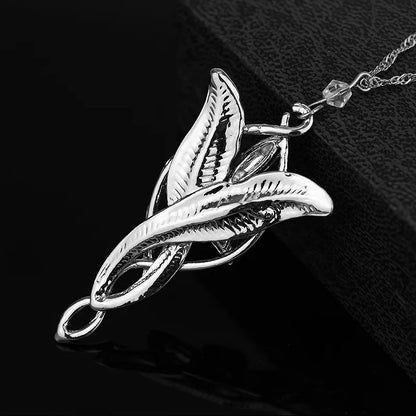 Broken Sword Necklace Set - Metal Elf Crystal Evenstar Pendant Punk Sword Jewelry Gift for Men & Women