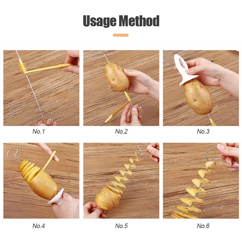 Whirlwind Potato Spiral Cutter – Creative Vegetable Slicer & Potato Tower Maker for Kitchen