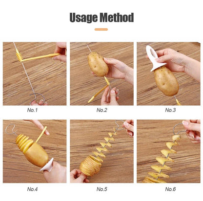 Whirlwind Potato Spiral Cutter – Creative Vegetable Slicer & Potato Tower Maker for Kitchen