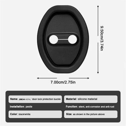 SEAMETAL 4PCS Silicone Car Door Lock Covers – Anti-Collision, Shock-Absorbing, Elastic Mute Cushions