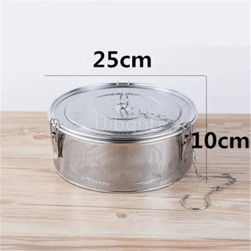 304 Stainless Steel Round Hole Seasoning Bag — Spice, Gravy & Soup Strainer Basket for Brine, Hot Pot, and Slag Separation