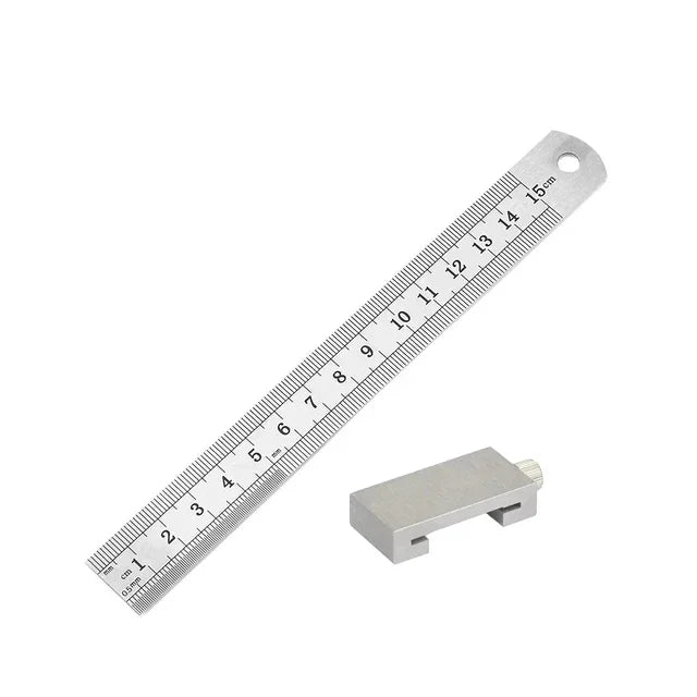 Metal Carpenter Square Ruler — Woodworking Measuring & Marking Gauge with Positioning Block