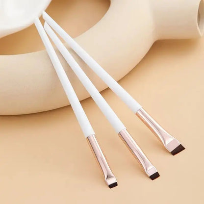 3-Piece Eyeliner & Eyebrow Brush Set — Ultra-Fine & Flat Tips for Precise, High-Quality Makeup Application