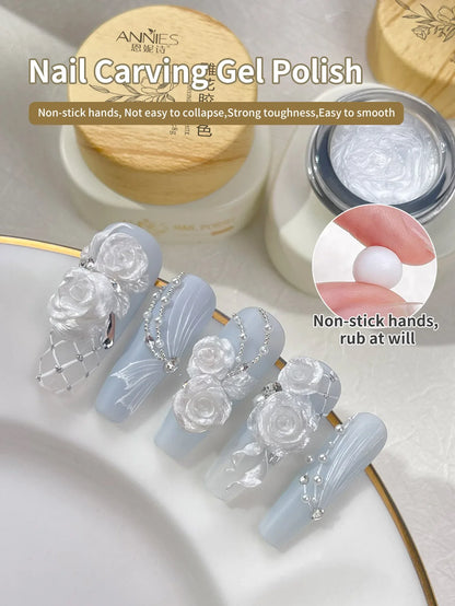 12ml Thick Light Carving Glue – Soft Candy Gel for Ice Flower Style, Non-Washable Armor Oil Glue for Nail Salon Use